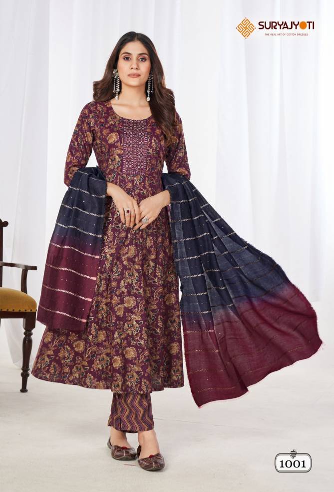 Anarkali Special Vol 1 By Suryajyoti Printed Kurti With Bottom Dupatta Wholesale Online
